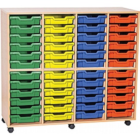 EduStore Quad Column 48 Shallow Tray Storage