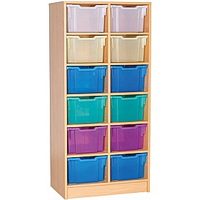 EduStore Static Double Column 12 Extra Deep Tray Storage