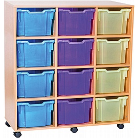 EduStore Triple Column 12 Extra Deep Tray Storage