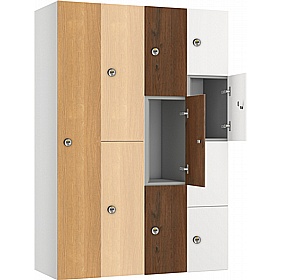 Pure Shield Antibacterial MFC Wood Effect Door Lockers with Manual Combination Lock