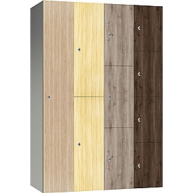 Pure Leisure Wet Area SGL Wood Effect Door Aluminium Lockers with Hasp and Staple Lock