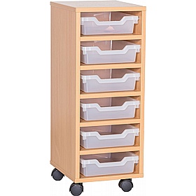 Cubby Single Column 6 Shallow Tray Storage