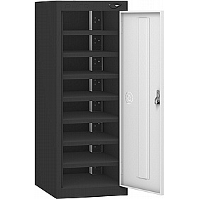 Pure Power Low 8 Compartment Laptop and Tablet Charging Cupboard with Hasp and Staple Lock