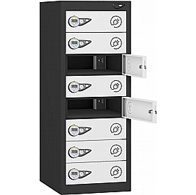 Pure Power Low 8 Compartment Laptop and Tablet Charging Lockers with Manual Combination Lock - Lockers & Cloakroom