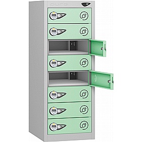 Pure Power Low 8 Compartment Laptop and Tablet Charging Lockers with Manual Combination Lock - Lockers & Cloakroom