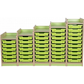 KubbyClass Library Single Column Shallow Tray Storage Unit - Education