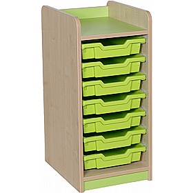 KubbyClass Library Single Column Shallow Tray Storage Unit - Education