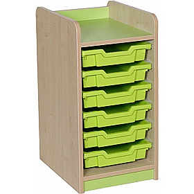KubbyClass Library Single Column Shallow Tray Storage Unit - Education