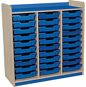 KubbyClass Library Triple Column Shallow Tray Storage Unit - Education