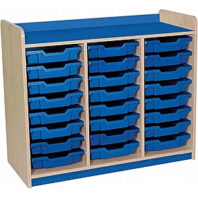 KubbyClass Library Triple Column Shallow Tray Storage Unit - Education