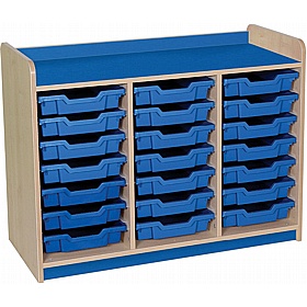 KubbyClass Library Triple Column Shallow Tray Storage Unit - Education