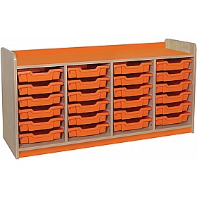 KubbyClass Library Quad Column Shallow Tray Storage Unit