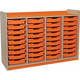 KubbyClass Library Quad Column Shallow Tray Storage Unit - Education