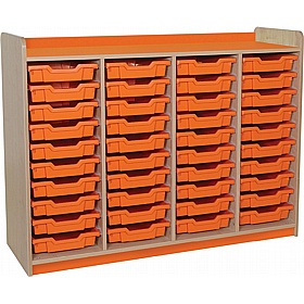 KubbyClass Library Quad Column Shallow Tray Storage Unit - Education
