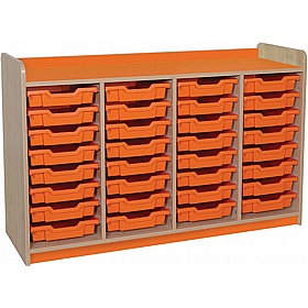 KubbyClass Library Quad Column Shallow Tray Storage Unit - Education