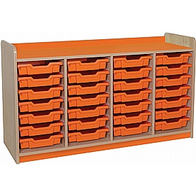 KubbyClass Library Quad Column Shallow Tray Storage Unit - Education