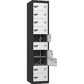 Pure Power 10 Compartment Laptop and Tablet Charging Lockers with Hasp and Staple Lock