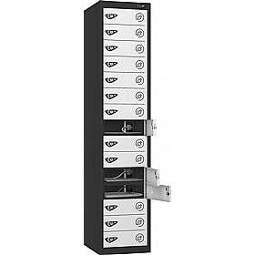 Pure Power 15 Compartment Laptop and Tablet Charging Lockers with Hasp and Staple Lock