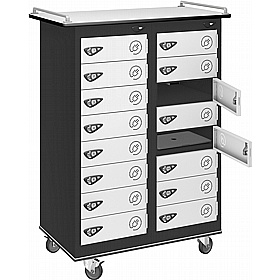 Pure Power 16 Compartment Laptop and Tablet Charging Mobile Lockers with Hasp and Staple Lock