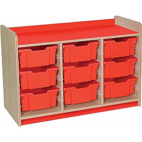 KubbyClass Library Triple Column Combination Tray Storage Unit