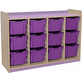 KubbyClass Library Quad Column Combination Tray Storage Unit - Education