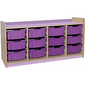 KubbyClass Library Quad Column Combination Tray Storage Unit