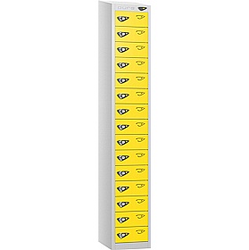 Pure Antibacterial Sloping Top 15 Compartment Personal Effects Lockers with Hasp and Staple Lock - Lockers & Cloakroom
