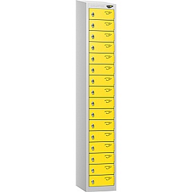 Pure Antibacterial Sloping Top 16 Compartment Personal Effects Lockers with Hasp and Staple Lock - Lockers & Cloakroom
