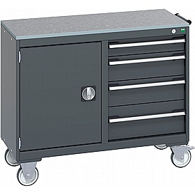 Bott Cubio Mobile Combination Anthracite Metal Cabinets with Lino