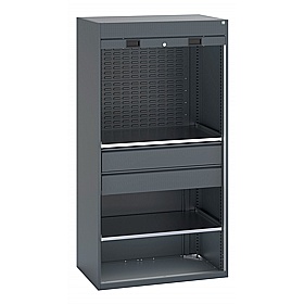 Bott Cubio Tambour Door Anthracite Metal Cupboards with Drawers