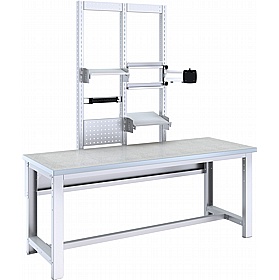 Bott Cubio Rectangular Lino Work Bench with Rear Back Frame System B