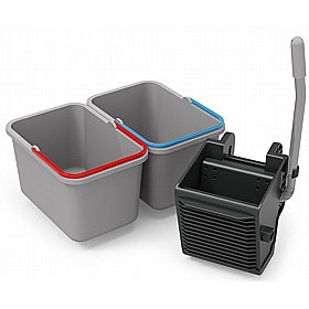 Numatic ECO-Matic SRK16 Kit (2 x 17L Buckets & Flat Mop Vertical Press)