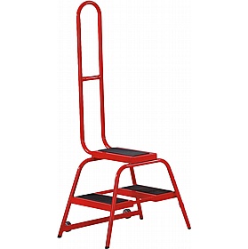 Steptek Wheelalong Two Step Portable Steps with Grab Handle - Access Equipment