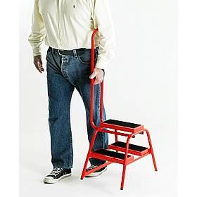 Steptek Wheelalong Two Step Portable Steps with Grab Handle - Access Equipment