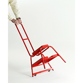 Steptek Wheelalong Two Step Portable Steps with Grab Handle - Access Equipment