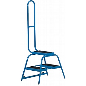 Steptek Wheelalong Two Step Portable Steps with Grab Handle - Access Equipment