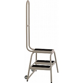 Steptek Wheelalong Two Step Portable Steps with Grab Handle - Access Equipment