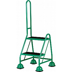 Steptek Single Sided Two Step Mobile Steps with Single Handrail - Access Equipment