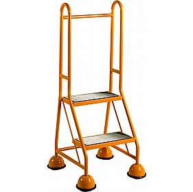 Steptek Single Sided Two Step Mobile Steps with Double Handrail