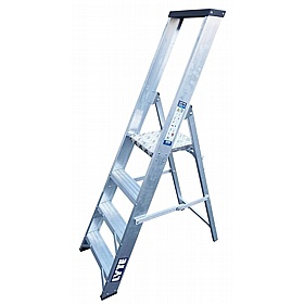 Lyte Industrial Swingback Aluminium Platform Step Ladders - Access Equipment