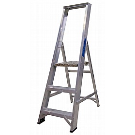 Lyte Industrial Swingback Aluminium Platform Step Ladders - Access Equipment