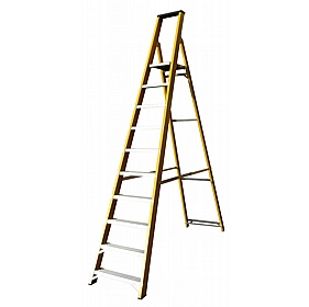 Lyte Industrial Swingback Glass Fibre Platform Step Ladders - Access Equipment