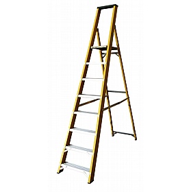 Lyte Industrial Swingback Glass Fibre Platform Step Ladders - Access Equipment