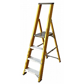 Lyte Industrial Swingback Glass Fibre Platform Step Ladders - Access Equipment
