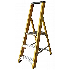 Lyte Industrial Swingback Glass Fibre Platform Step Ladders - Access Equipment