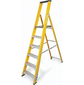 Lyte Industrial Swingback Glass Fibre Platform Step Ladders - Access Equipment
