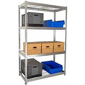 Clicka 265kg 4 Tier Galvanised Mesh Boltless Shelving