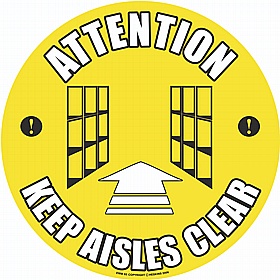PROline Attention Keep Aisles Clear Floor Sign