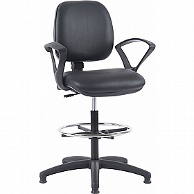 Ergo Anti-Bacterial Vinyl Draughtsman Chairs - Office Furniture