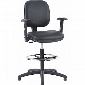 Ergo Anti-Bacterial Vinyl Draughtsman Chairs - Office Furniture